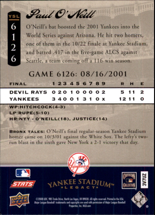 2008 Upper Deck Yankee Stadium Legacy Collection Baseball Card Pick 5107-6741 - Picture 260 of 382