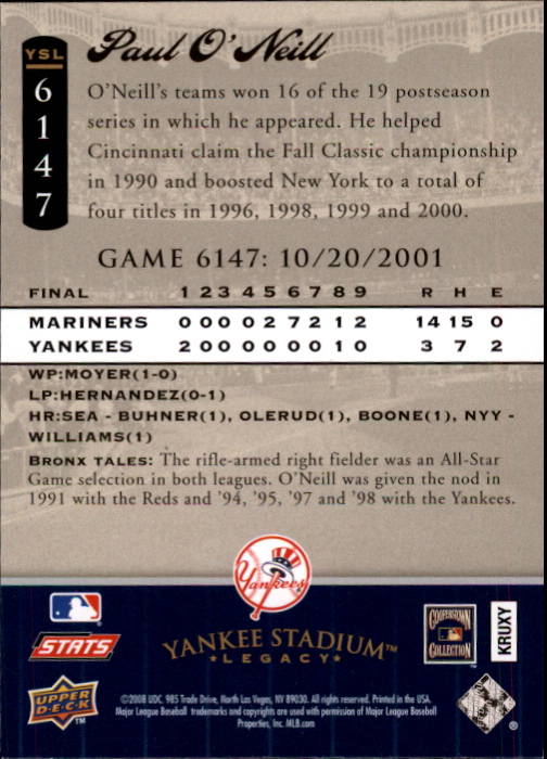 2008 Upper Deck Yankee Stadium Legacy Collection Baseball Card Pick 5107-6741 - Picture 276 of 382