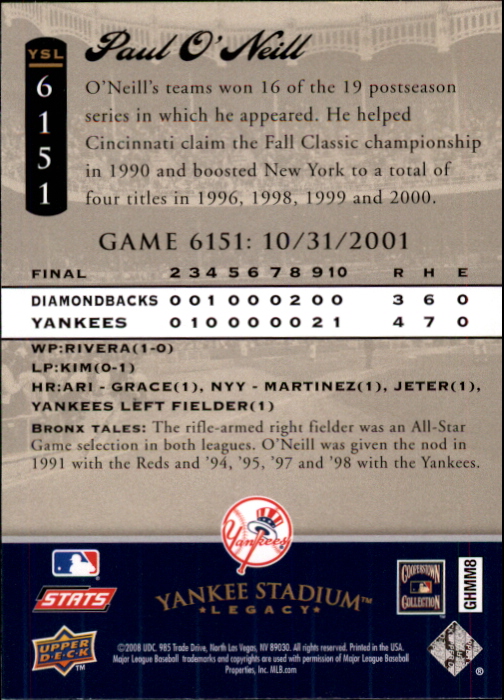 2008 Upper Deck Yankee Stadium Legacy Collection Baseball Card Pick 5107-6741 - Picture 280 of 382