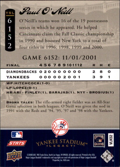 2008 Upper Deck Yankee Stadium Legacy Collection Baseball Card Pick 5107-6741 - Picture 282 of 382