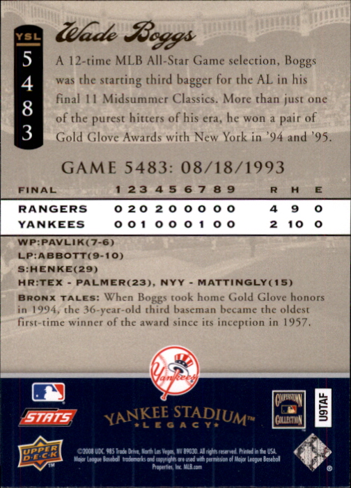 2008 Upper Deck Yankee Stadium Legacy Collection Baseball Card Pick 5107-6741 - Picture 132 of 382