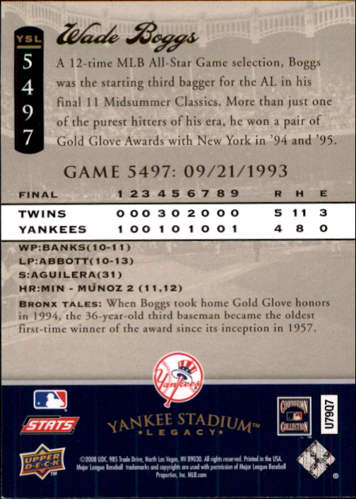 2008 Upper Deck Yankee Stadium Legacy Collection Baseball Card Pick 5107-6741 - Picture 138 of 382