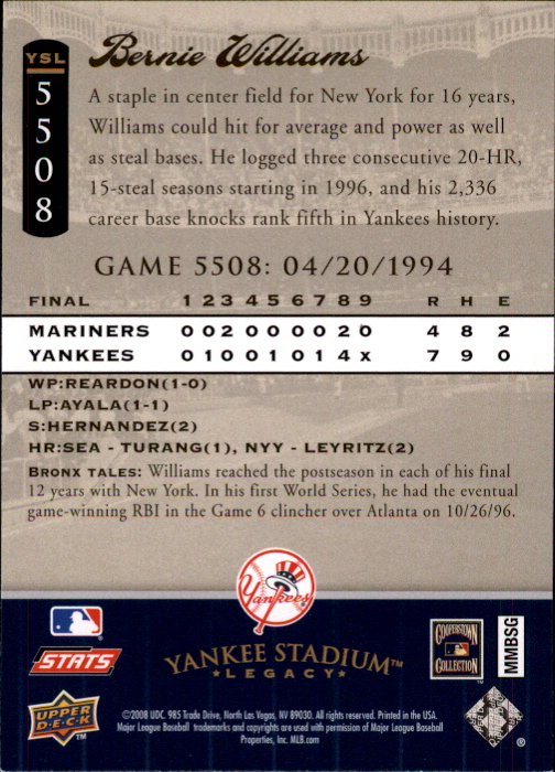 2008 Upper Deck Yankee Stadium Legacy Collection Baseball Card Pick 5107-6741 - Picture 142 of 382