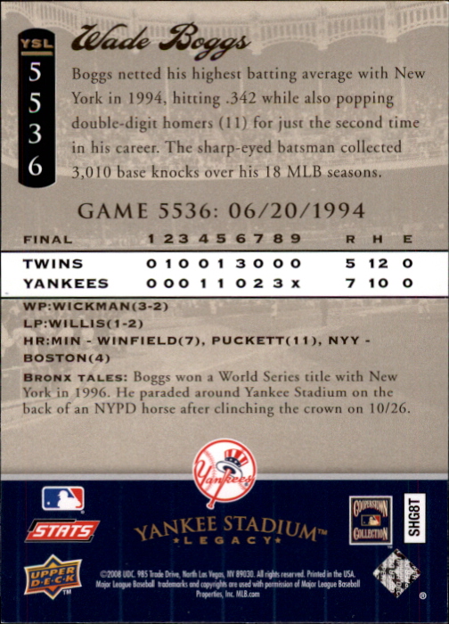 2008 Upper Deck Yankee Stadium Legacy Collection Baseball Card Pick 5107-6741 - Picture 152 of 382