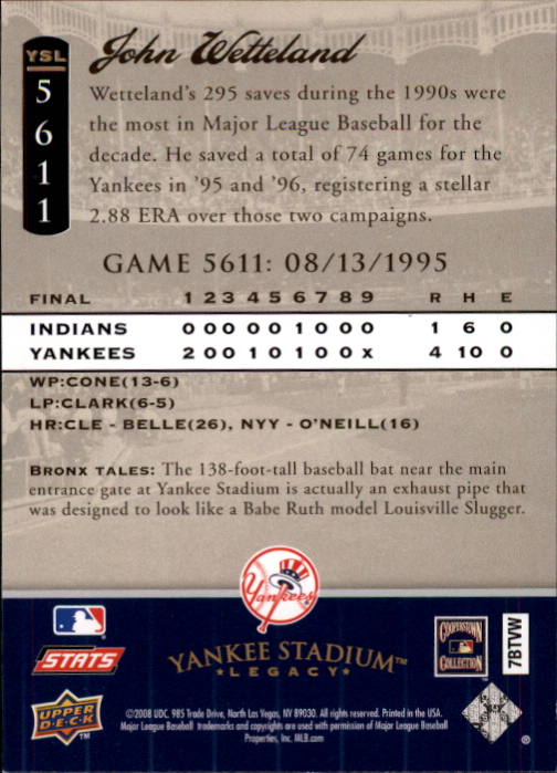 2008 Upper Deck Yankee Stadium Legacy Collection Baseball Card Pick 5107-6741 - Picture 168 of 382