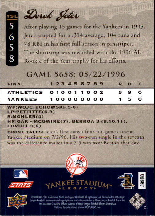 2008 Upper Deck Yankee Stadium Legacy Collection Baseball Card Pick 5107-6741 - Picture 186 of 382