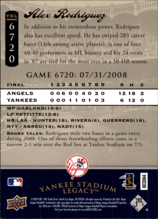 2008 Upper Deck Yankee Stadium Legacy Collection Baseball Card Pick 5107-6741 - Picture 376 of 382