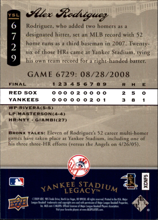 2008 Upper Deck Yankee Stadium Legacy Collection Baseball Card Pick 5107-6741 - Picture 378 of 382