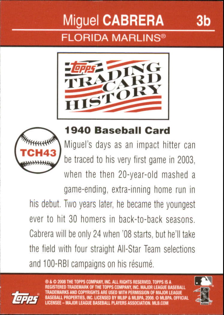 2008 Topps Trading Card History Baseball Card Pick eBay