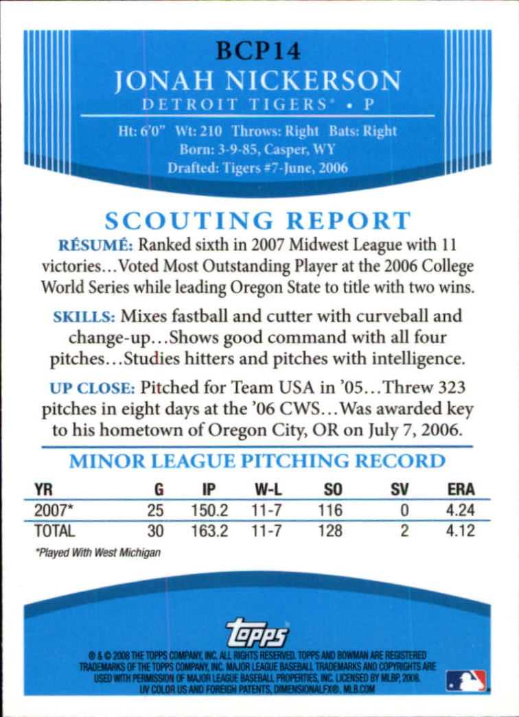 2008 Bowman Chrome Baseball "Prospects" Insert and Autograph Cards - Picture 11 of 339