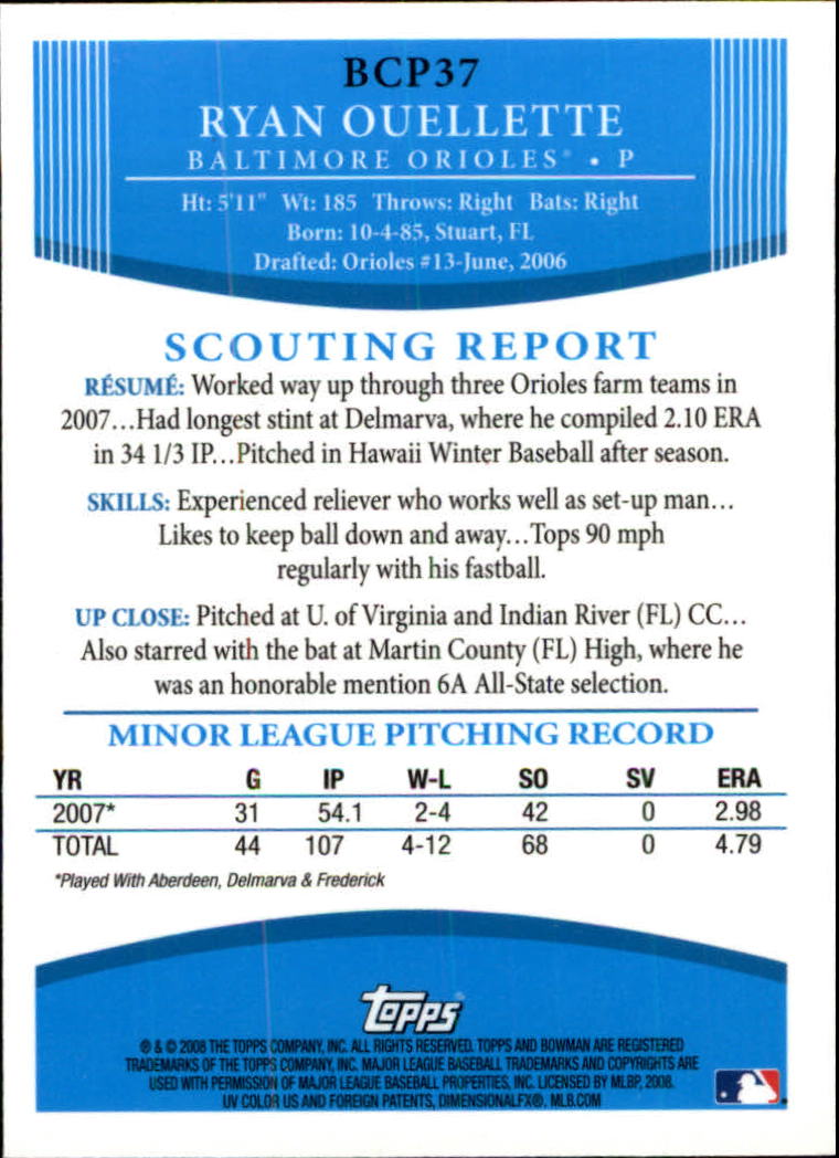 2008 Bowman Chrome Baseball "Prospects" Insert and Autograph Cards - Picture 39 of 339