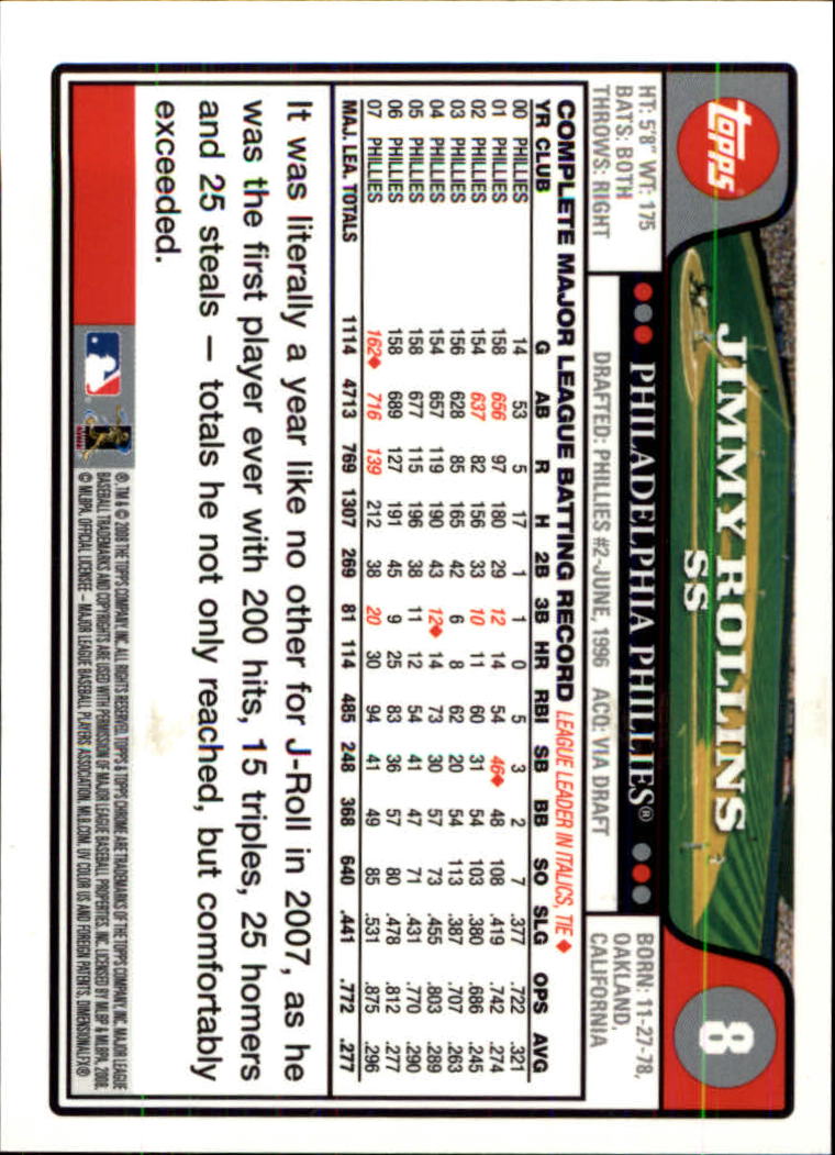 2008 Topps Chrom Baseballkarte #1-239 - wählen Sie Ihre Karte - Bild 12 von 325