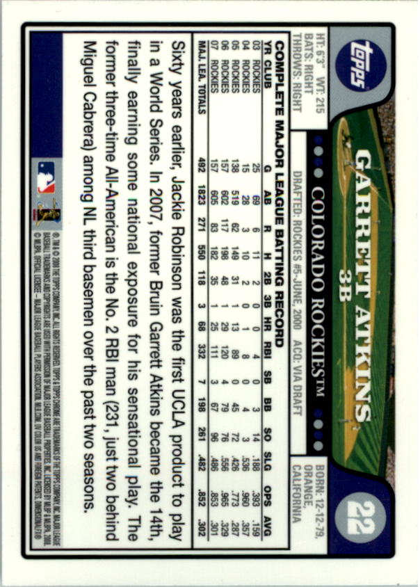 2008 Topps Chrom Baseballkarte #1-239 - wählen Sie Ihre Karte - Bild 36 von 325