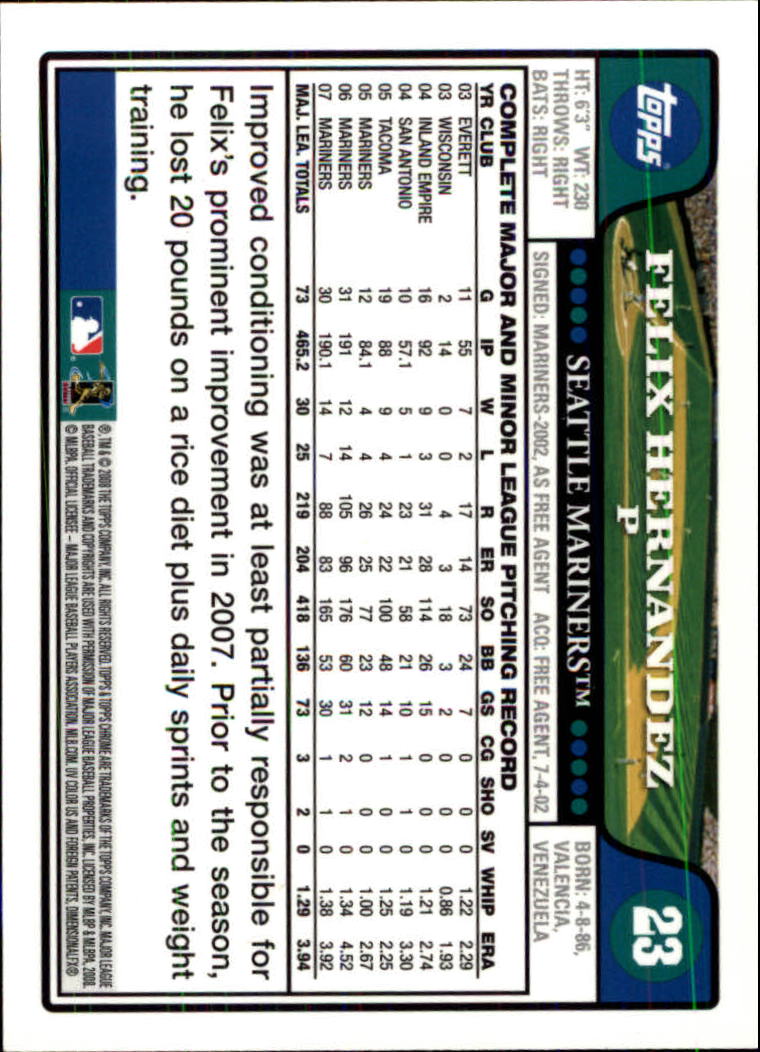 2008 Topps Chrom Baseballkarte #1-239 - wählen Sie Ihre Karte - Bild 38 von 325
