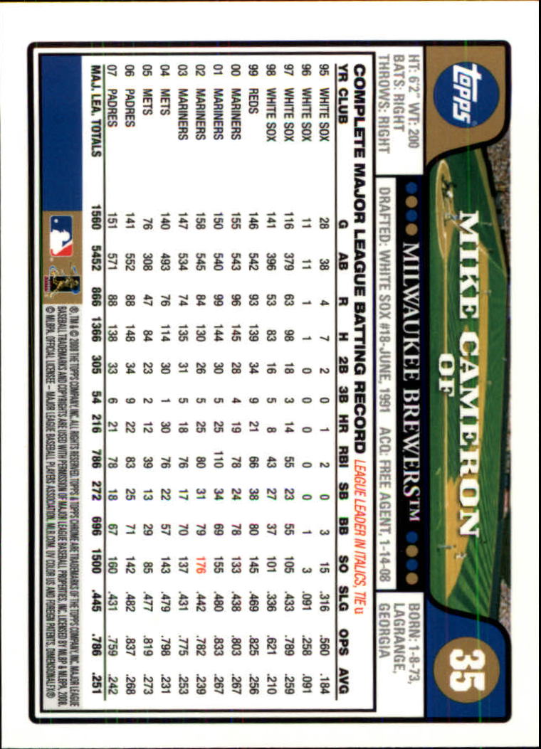 2008 Topps Chrom Baseballkarte #1-239 - wählen Sie Ihre Karte - Bild 54 von 325
