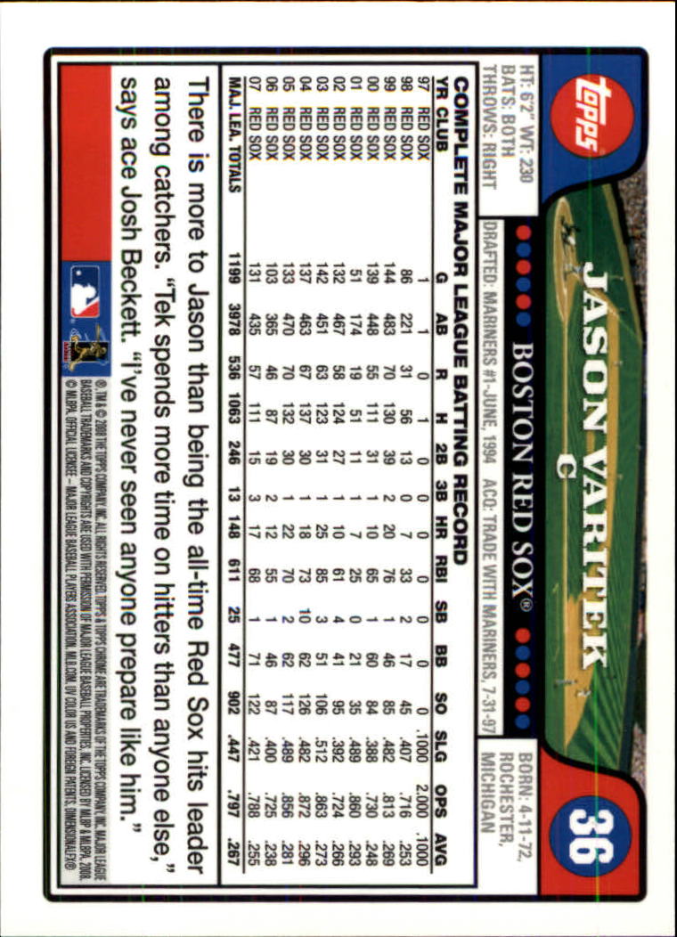 2008 Topps Chrom Baseballkarte #1-239 - wählen Sie Ihre Karte - Bild 56 von 325