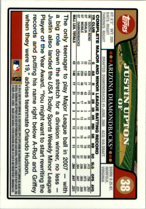 2008 Topps Chrom Baseballkarte #1-239 - wählen Sie Ihre Karte - Bild 60 von 325