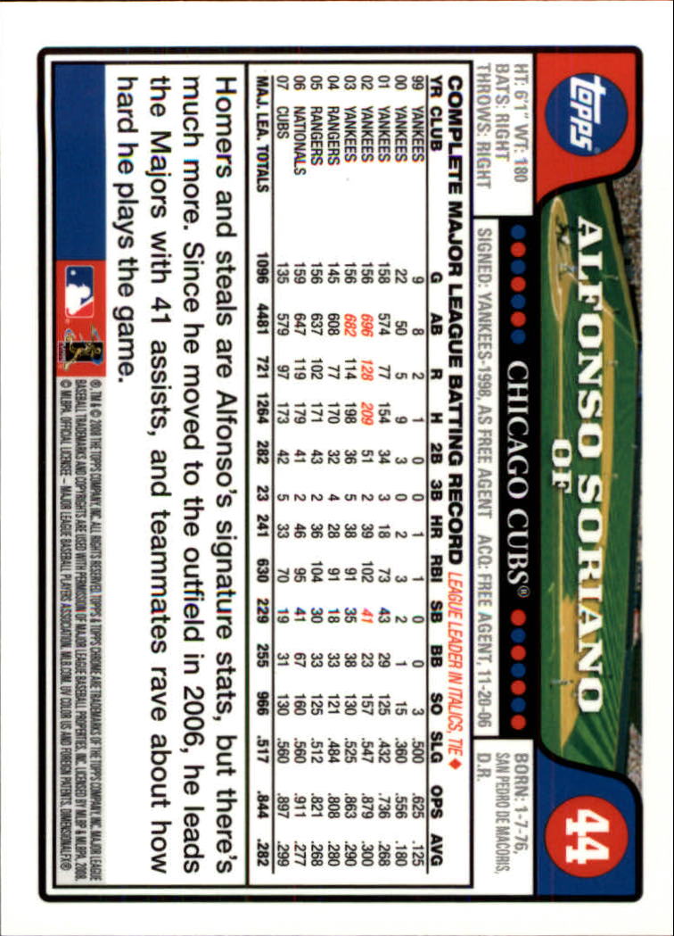 2008 Topps Chrom Baseballkarte #1-239 - wählen Sie Ihre Karte - Bild 68 von 325