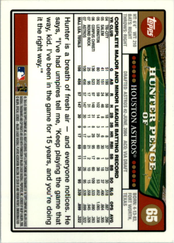 2008 Topps Chrom Baseballkarte #1-239 - wählen Sie Ihre Karte - Bild 98 von 325