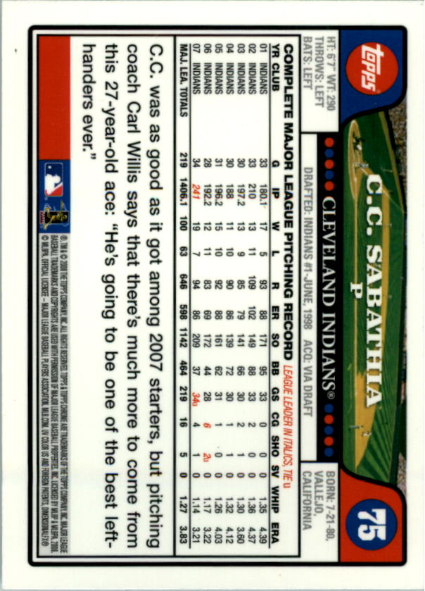 2008 Topps Chrom Baseballkarte #1-239 - wählen Sie Ihre Karte - Bild 112 von 325