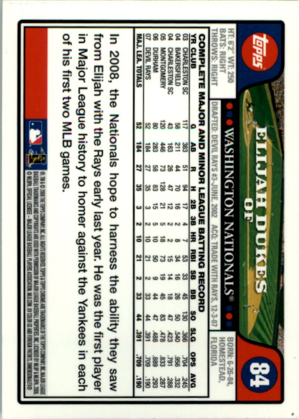 2008 Topps Chrom Baseballkarte #1-239 - wählen Sie Ihre Karte - Bild 126 von 325