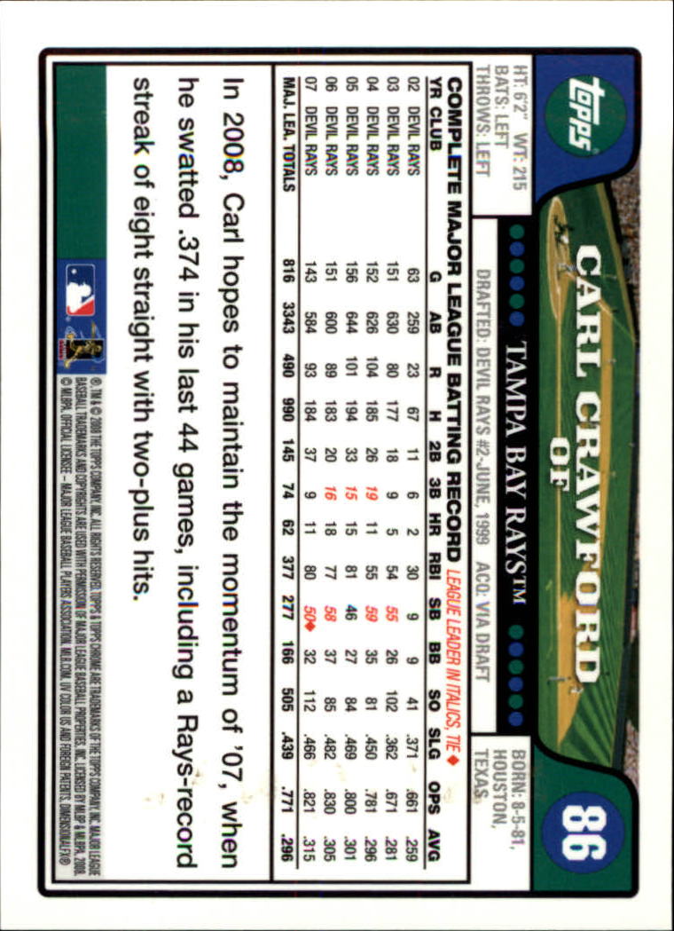 2008 Topps Chrom Baseballkarte #1-239 - wählen Sie Ihre Karte - Bild 130 von 325