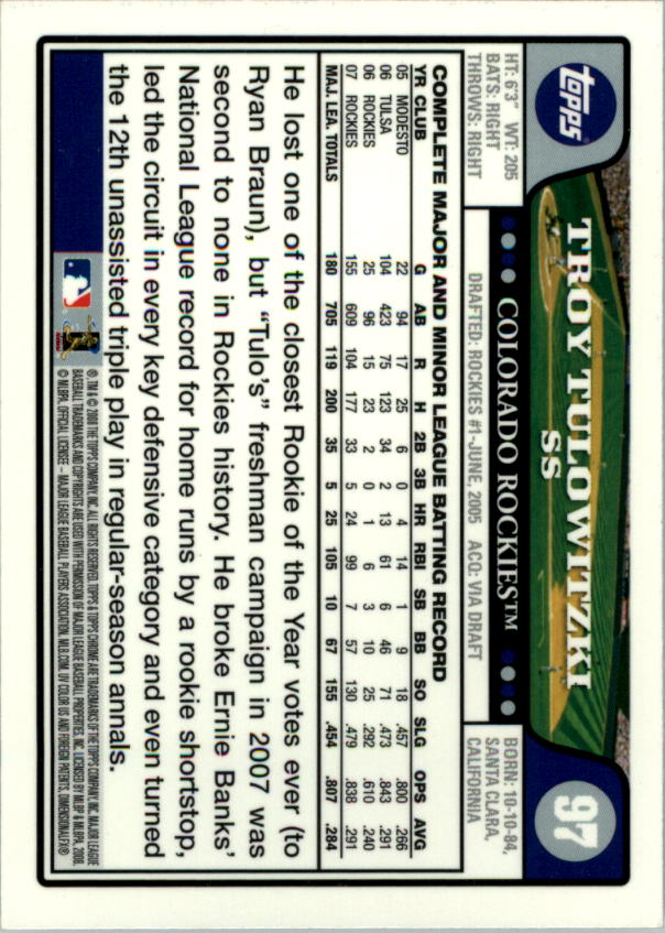 2008 Topps Chrom Baseballkarte #1-239 - wählen Sie Ihre Karte - Bild 148 von 325