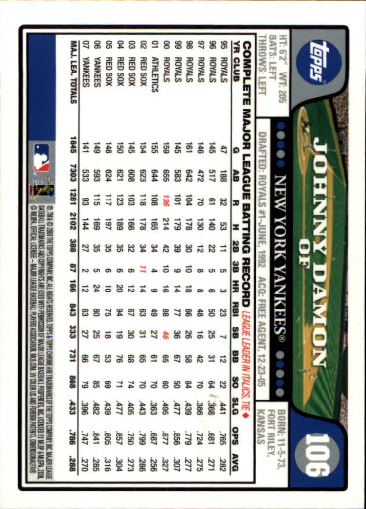 2008 Topps Chrom Baseballkarte #1-239 - wählen Sie Ihre Karte - Bild 160 von 325