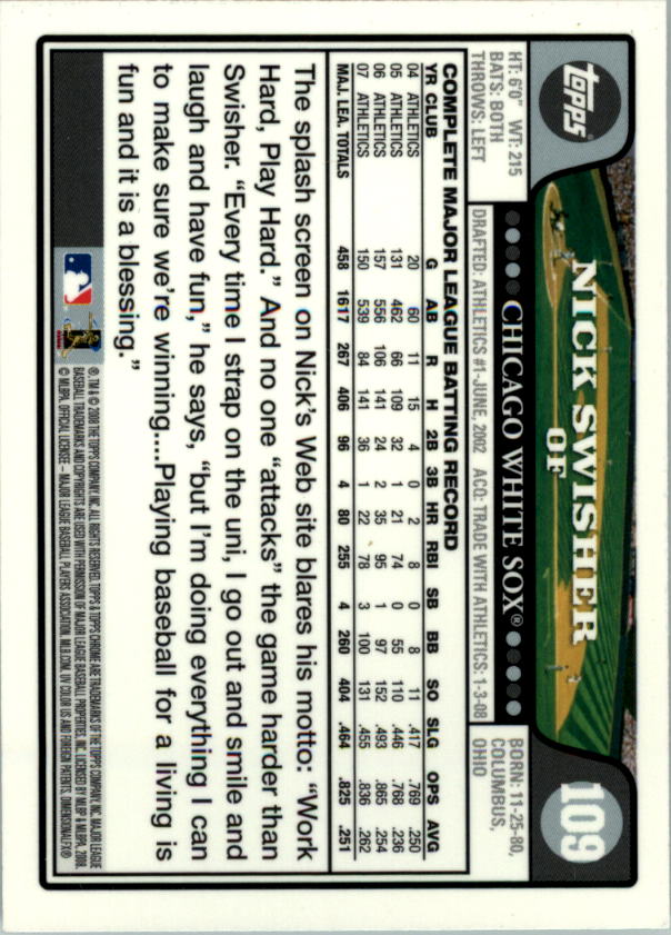 2008 Topps Chrom Baseballkarte #1-239 - wählen Sie Ihre Karte - Bild 164 von 325