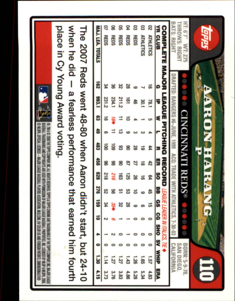 2008 Topps Chrom Baseballkarte #1-239 - wählen Sie Ihre Karte - Bild 166 von 325