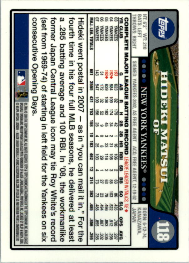 2008 Topps Chrom Baseballkarte #1-239 - wählen Sie Ihre Karte - Bild 182 von 325