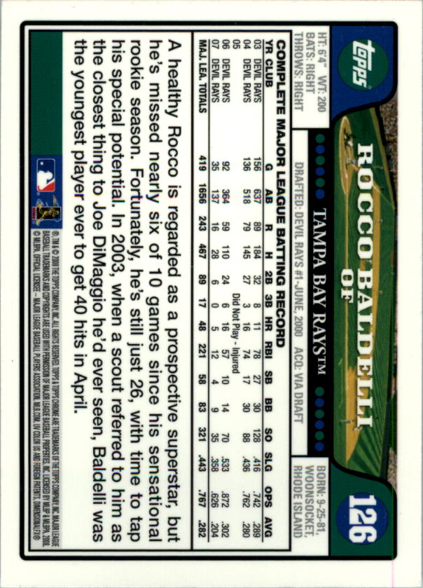 2008 Topps Chrom Baseballkarte #1-239 - wählen Sie Ihre Karte - Bild 192 von 325