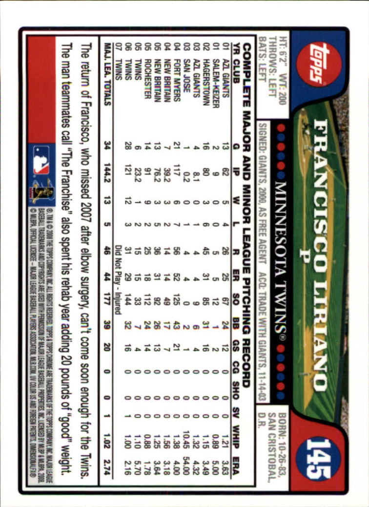 2008 Topps Chrom Baseballkarte #1-239 - wählen Sie Ihre Karte - Bild 216 von 325