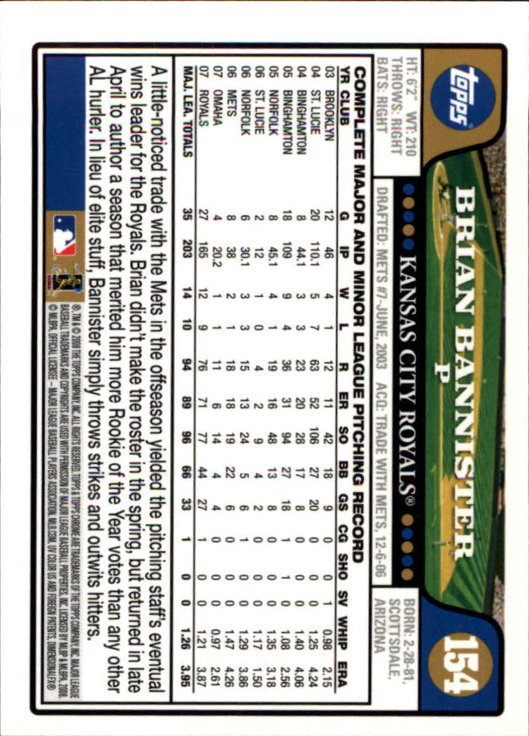 2008 Topps Chrom Baseballkarte #1-239 - wählen Sie Ihre Karte - Bild 228 von 325