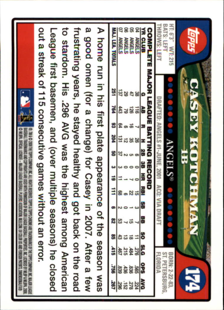 2008 Topps Chrom Baseballkarte #1-239 - wählen Sie Ihre Karte - Bild 250 von 325