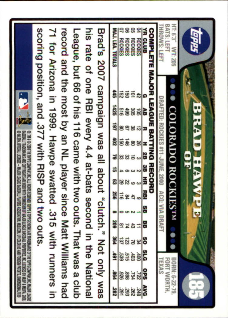 2008 Topps Chrom Baseballkarte #1-239 - wählen Sie Ihre Karte - Bild 266 von 325