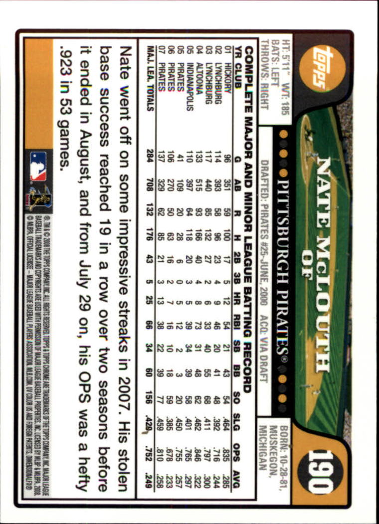 2008 Topps Chrom Baseballkarte #1-239 - wählen Sie Ihre Karte - Bild 274 von 325