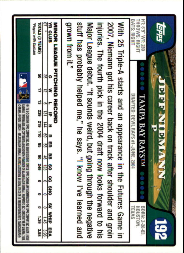 2008 Topps Chrom Baseballkarte #1-239 - wählen Sie Ihre Karte - Bild 276 von 325