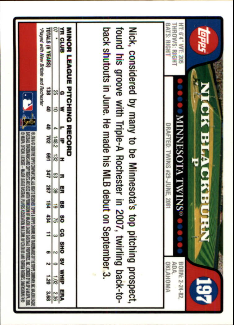 2008 Topps Chrom Baseballkarte #1-239 - wählen Sie Ihre Karte - Bild 284 von 325