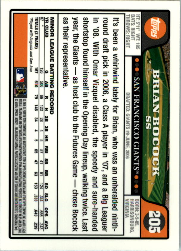 2008 Topps Chrom Baseballkarte #1-239 - wählen Sie Ihre Karte - Bild 300 von 325