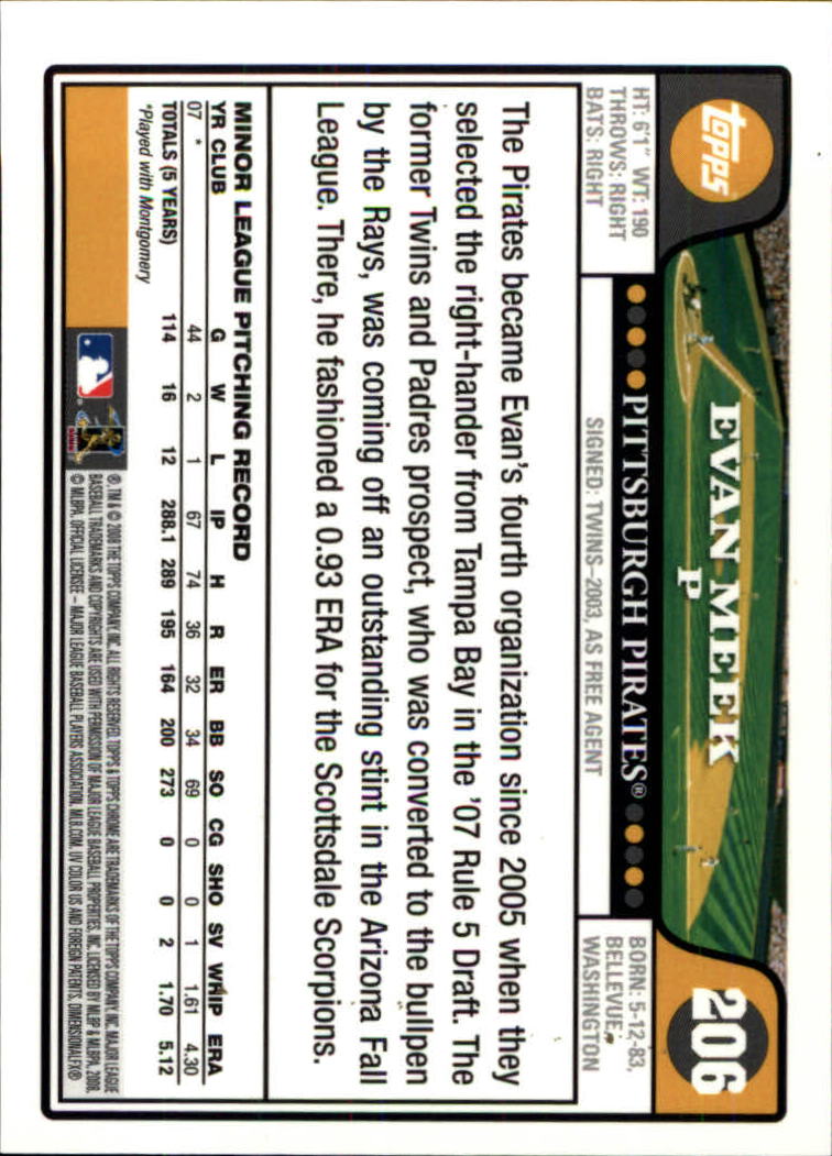 2008 Topps Chrom Baseballkarte #1-239 - wählen Sie Ihre Karte - Bild 302 von 325