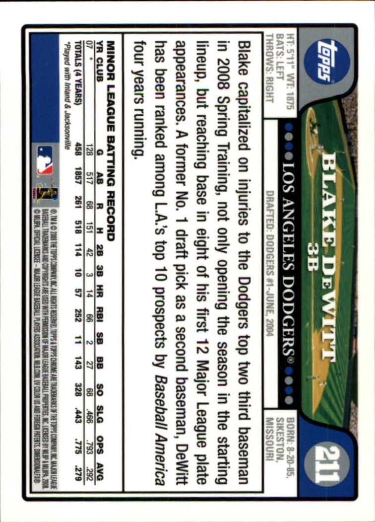 2008 Topps Chrom Baseballkarte #1-239 - wählen Sie Ihre Karte - Bild 310 von 325