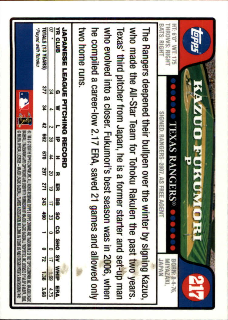 2008 Topps Chrom Baseballkarte #1-239 - wählen Sie Ihre Karte - Bild 320 von 325