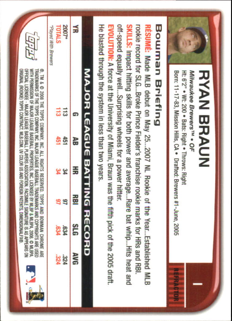 2008 Bowman Chrome Refractors Baseball Card Pick - Picture 3 of 423