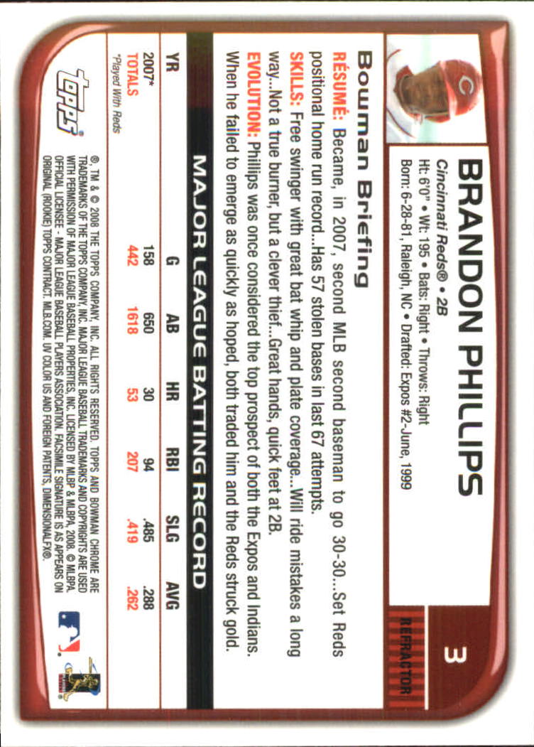 2008 Bowman Chrome Refractors Baseball Card Pick - Picture 7 of 423