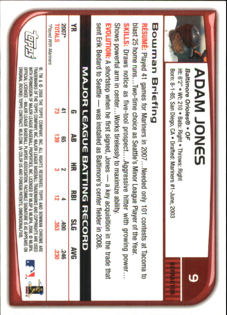 2008 Bowman Chrome Refractors Baseball Card Pick - Picture 19 of 423
