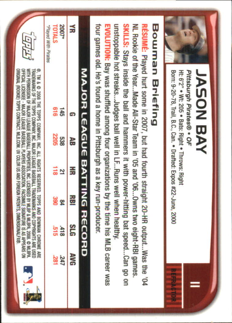 2008 Bowman Chrome Refractors Baseball Card Pick - Picture 23 of 423