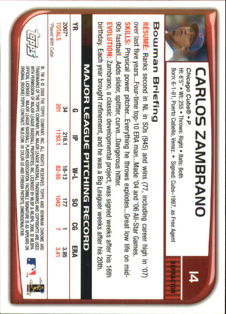 2008 Bowman Chrome Refractors Baseball Card Pick - Picture 29 of 423