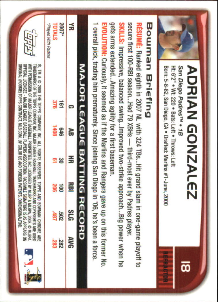 2008 Bowman Chrome Refractors Baseball Card Pick - Picture 35 of 423