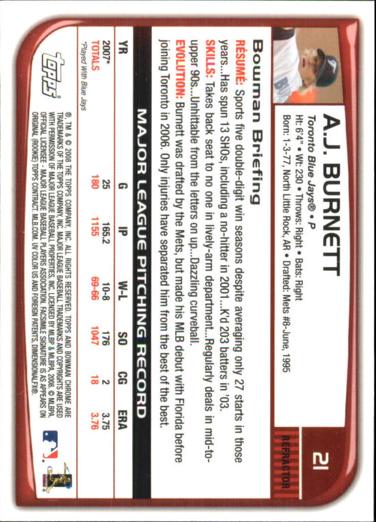 2008 Bowman Chrome Refractors Baseball Card Pick - Picture 41 of 423